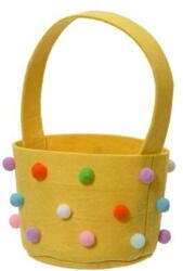 Basket felt with colourful pompom