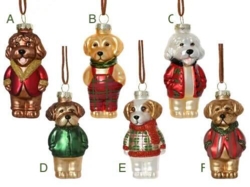 Julekugle Hunde med tøj